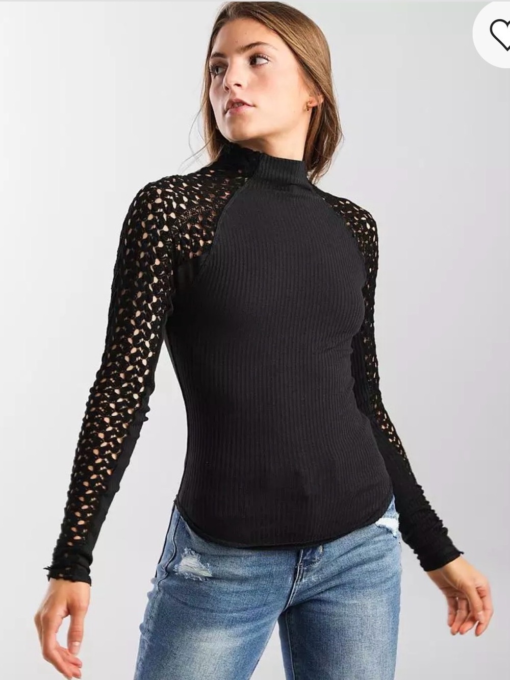 NWT Free People Clemente Mock Neck Top - Picture 2 of 5